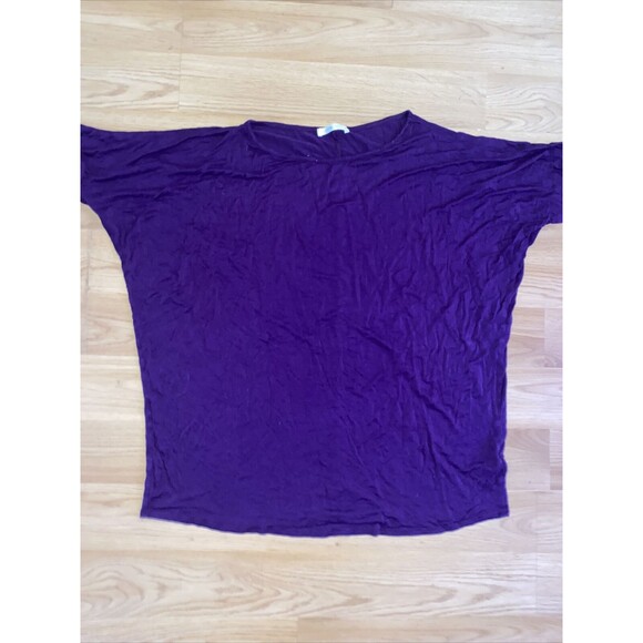 Coco & Main Small Tunic Short Sleeve Shirt Purple - Picture 1 of 4
